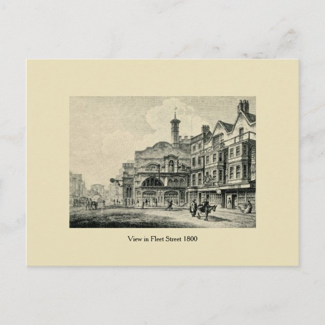 Antique London 1800 Fleet Street Vykort (Framsida)