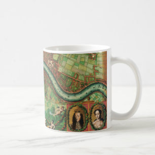 Antique London Street Karta av Johannes de Ram, 16 Kaffemugg