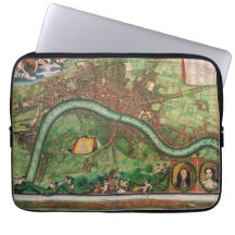 Antique London Street Karta av Johannes de Ram, 16