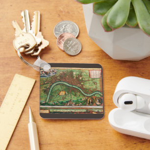 Antique London Street Karta av Johannes de Ram, 16 Nyckelring