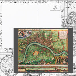 Antique London Street Karta av Johannes de Ram, 16 Vykort