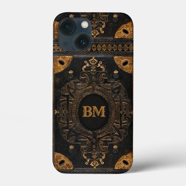 Antique look Phone Case med ditt Monogram (Baksida)