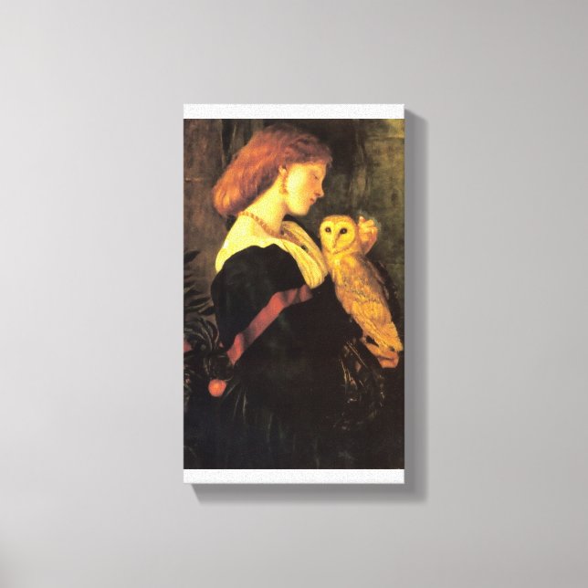 Antique-målning av dam Uggla Canvastryck (Framsida)