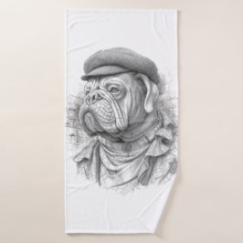 Antique Marble Bulldog Minister Guest Towel