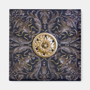 Antique Medieval Guld Plattor av trä som innehålle Magnet