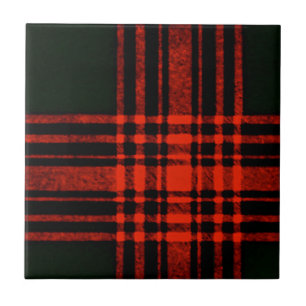 Antique Menzies som jagar Tartan Plaid Mönster Kakelplatta