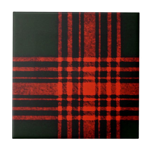 Antique Menzies som jagar Tartan Plaid Mönster Kakelplatta (Framsidan)