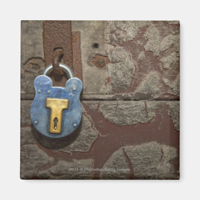 Antique Metall Lock på stenvägg Magnet (Framsidan)