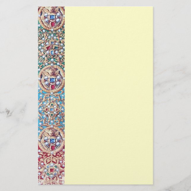 ANTIQUE MINIATURE JEWELS,GEMSTONES,PEARLS,ÄNGLAR BREVPAPPER (Framsida)