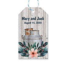 Antique Mjölk Cans Rustic Monogram Bröllop Metall