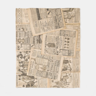 Antique Mode: Tidningsreklamsidor Fleecefilt