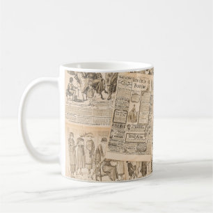 Antique Mode: Tidningsreklamsidor Kaffemugg