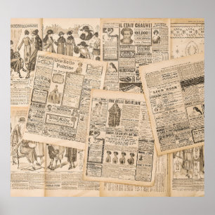 Antique Mode: Tidningsreklamsidor Poster