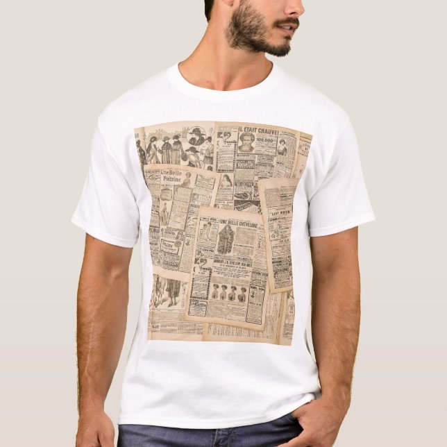 Antique Mode: Tidningsreklamsidor T Shirt (Framsida)