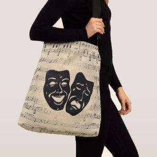 Antique Music and Theater Masks Axelväska