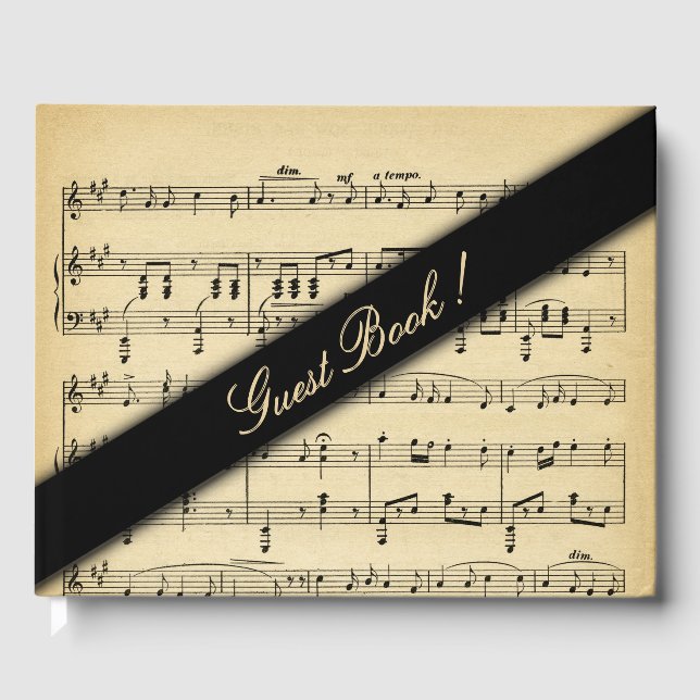 Antique Music Bröllop Guest Bok (Framsida)