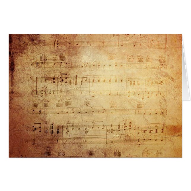 Antique Music Hälsningskort (Framsidan Horizontal)