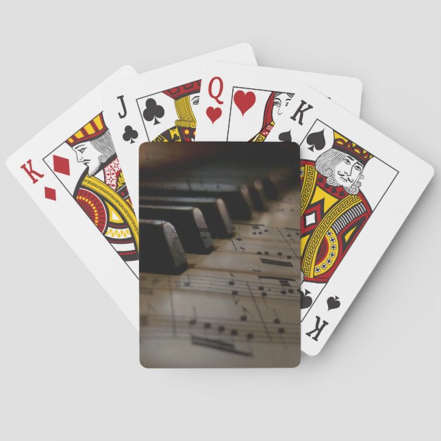 Antique Music Piano Nycklar Bicycle Spelkort (Baksidan)