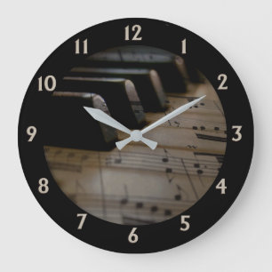 Antique Music Piano Nycklar Large Clock Stor Klocka