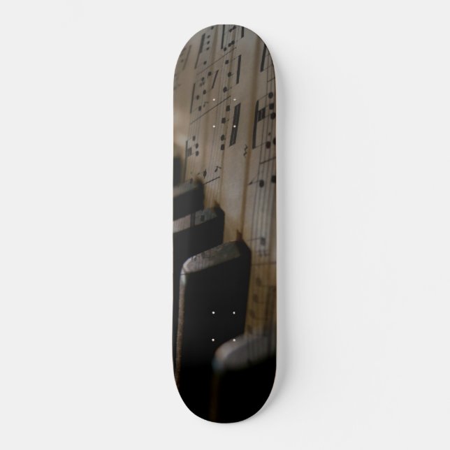 Antique Music Piano Nycklar Mini Skateboard Bräda 18,5 Cm (Framsida)