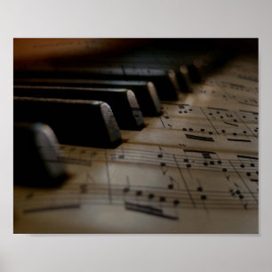 Antique Music Piano Nycklar Poster