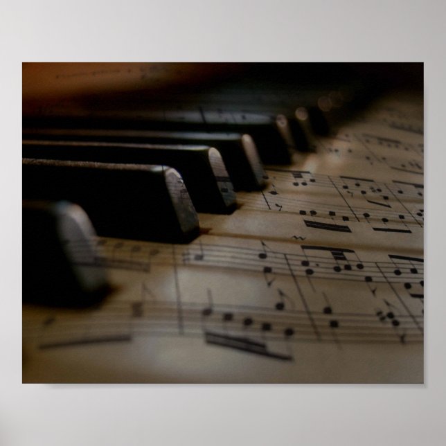 Antique Music Piano Nycklar Poster (Framsidan)