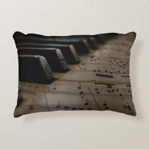 Antique Music Piano Nycklar Prydnadskudde