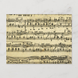 Antique Music score Vykort
