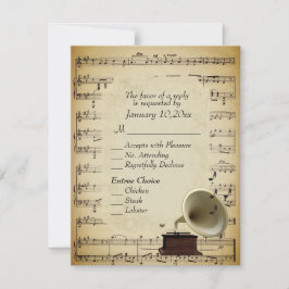 Antique Music Themme med Entree Choices OSA Kort