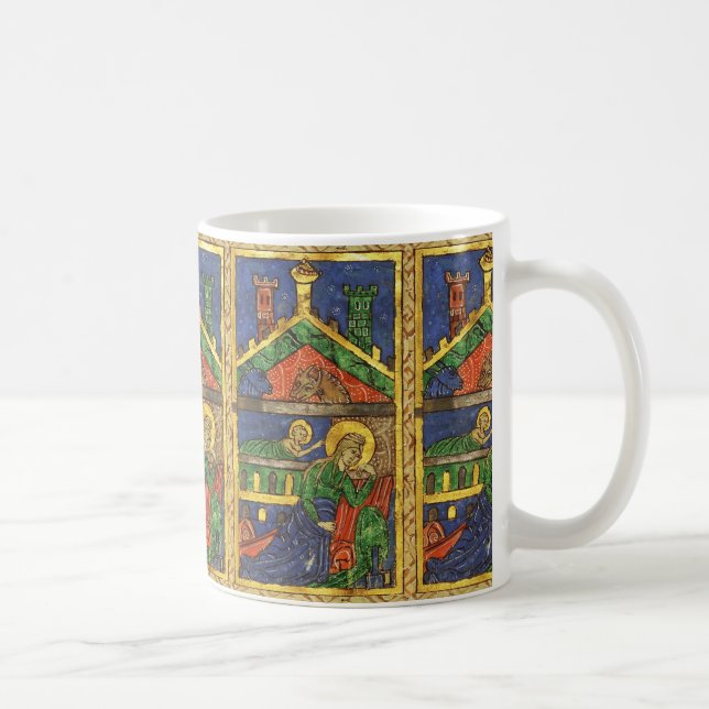 ANTIQUE NATIVITY CHRISTMAS PARCHMENT KAFFEMUGG (Höger)
