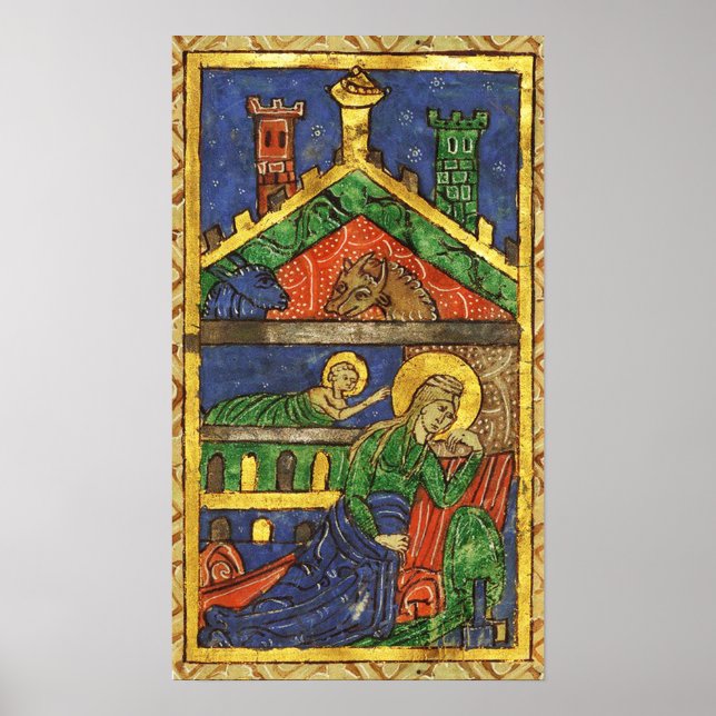 ANTIQUE NATIVITY CHRISTMAS PARCHMENT POSTER (Framsidan)