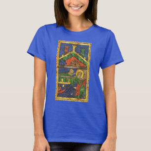 ANTIQUE NATIVITY CHRISTMAS PARCHMENT T-SHIRT