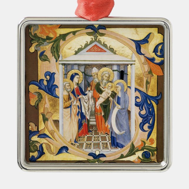 ANTIQUE NATIVITY PARCHMENT JULGRANSPRYDNAD METALL (Framsidan)