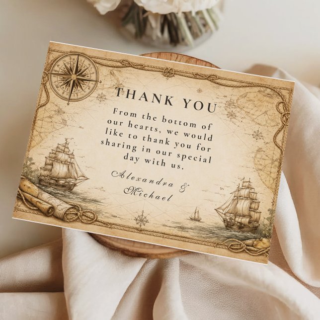 Antique Nautical Map Wedding Tack Kort (Skapare uppladdad)