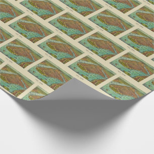 Antique New York City Bird's Öga View Karta Presentpapper
