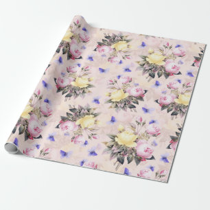 Antique Nostalgic Redouté Ro Flower Bouquets Presentpapper