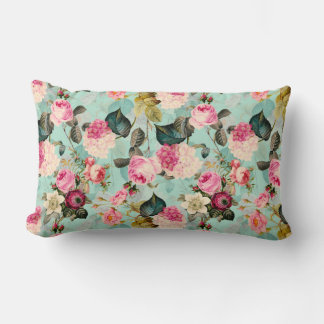 Antique Nostalgic Redouté Ro Mönster mynta Lumbarkudde