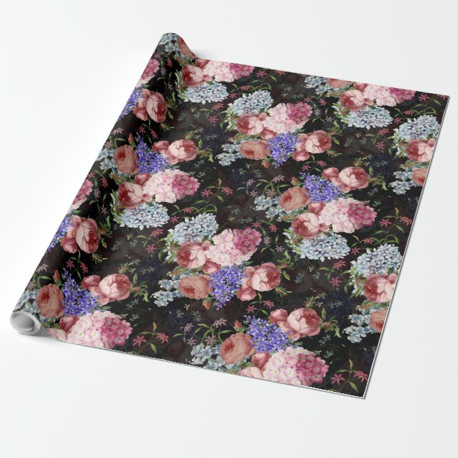 Antique Nostalgic Redouté Ro och Lilacs Presentpapper (Utrullad)