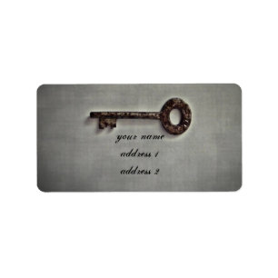 Antique nyckel adressetiketters adressetikett