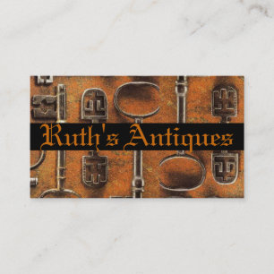 Antique Nyckel Dealer Store Shop Vintage Visitkort