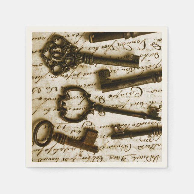 Antique Nycklar Pappersservett (Framsidan)