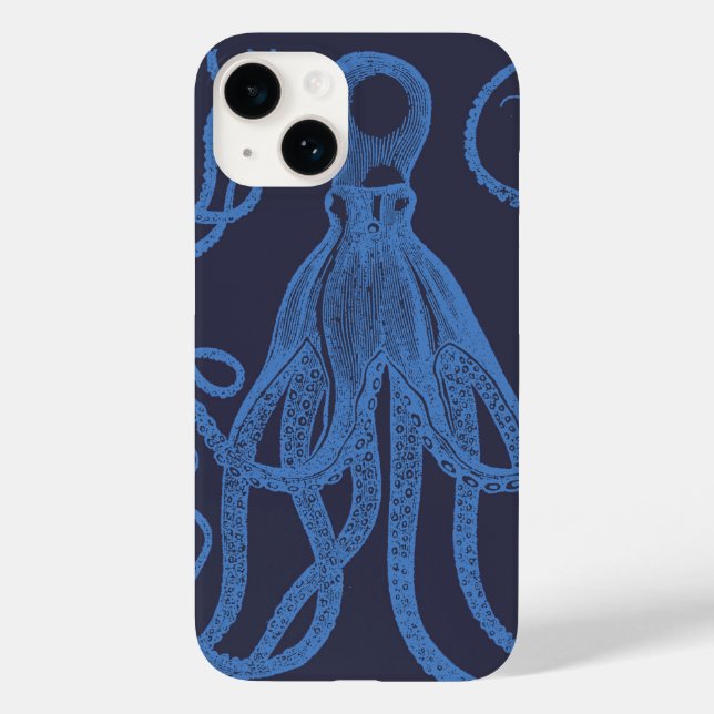 Antique Octopus Blue på Blue (Baksida)