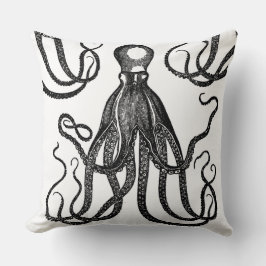 Antique Octopus med Tentacles Black Kudde