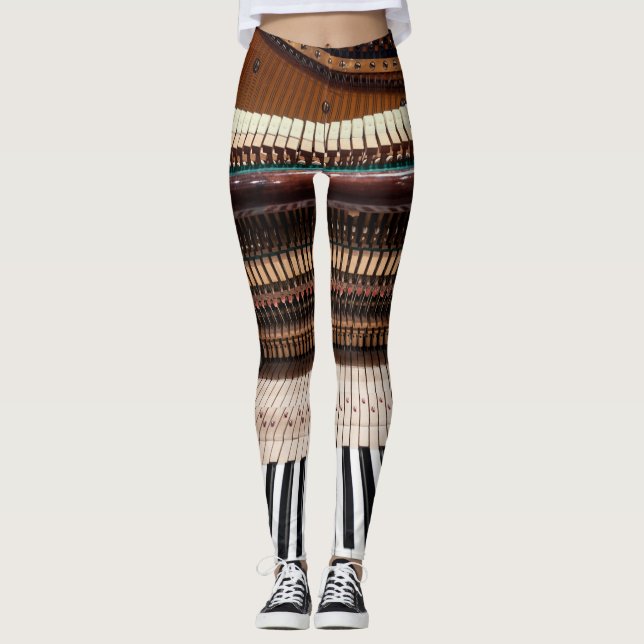 Antique Old Cont Piano Photo Leggings (Framsida)
