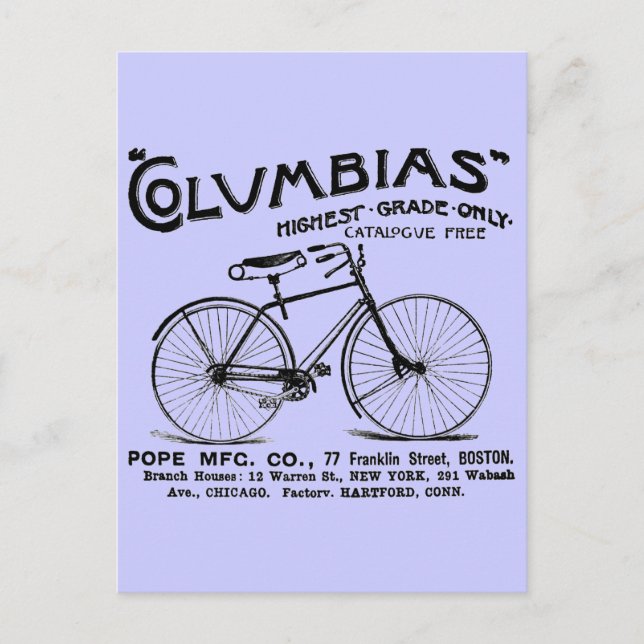 Antique Old Fashioned Bicycle Vykort (Framsida)