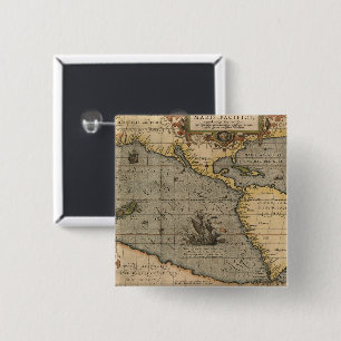 Antique Old Karta Inspired (14) Luggage Tag Knapp