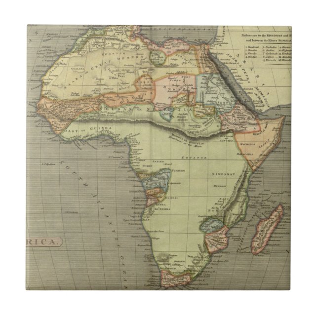 Antique Old Karta Inspired Kakelplatta (Framsidan)