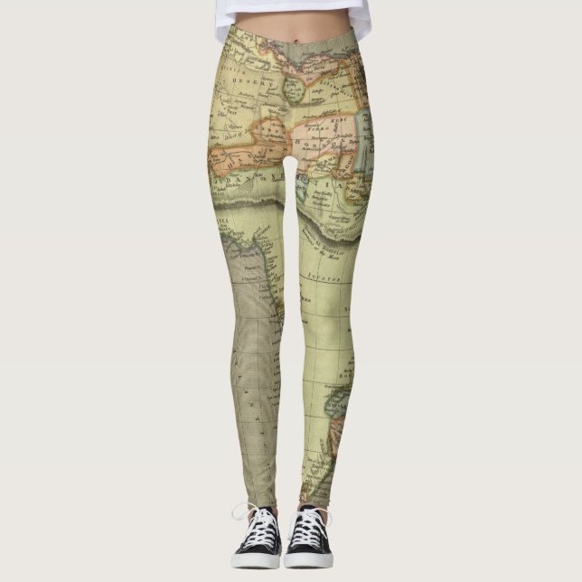 Antique Old Karta Inspired Leggings (Framsida)