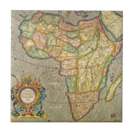 Antique Old World Gerardus Mercator Karta i Afrika Kakelplatta