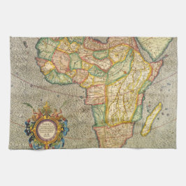 Antique Old World Gerardus Mercator Karta i Afrika Kökshandduk
